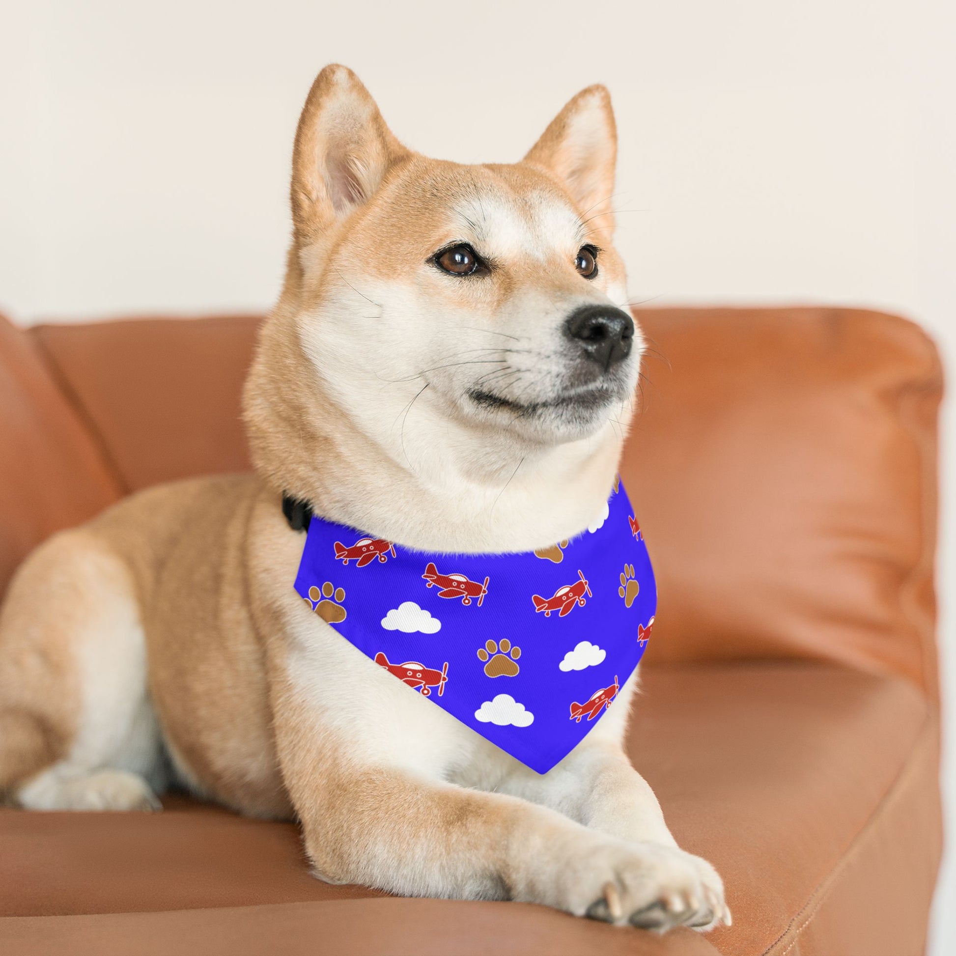 Aviator Dog Bandana, Paws and Planes Blue