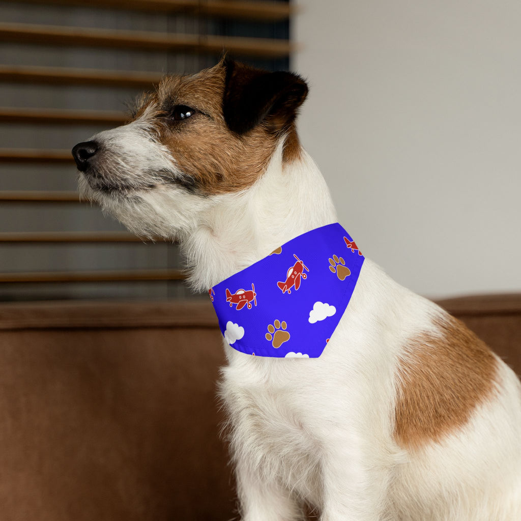 Aviator Dog Bandana, Paws and Planes Blue