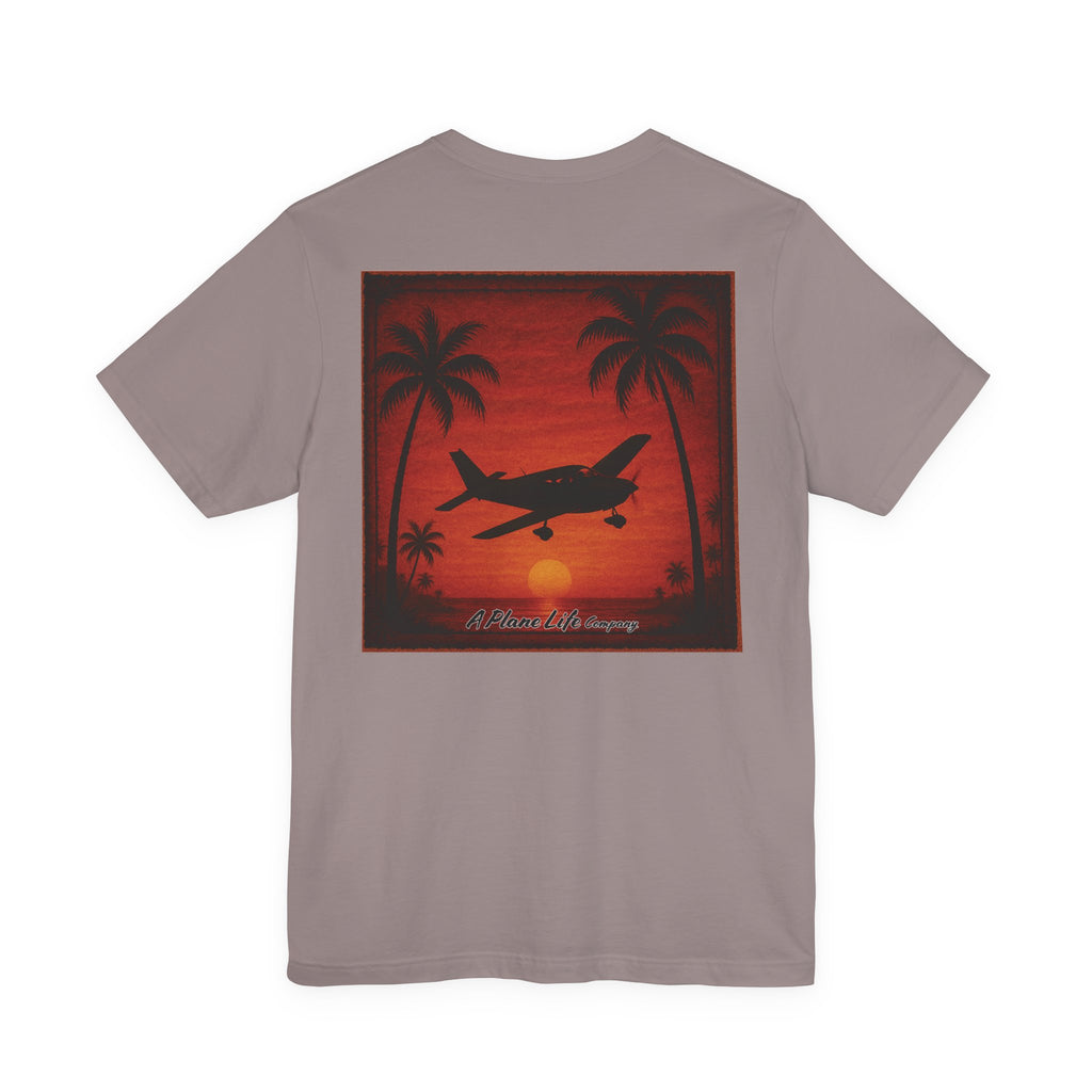 Piper Airplane in a Tropical Sunset