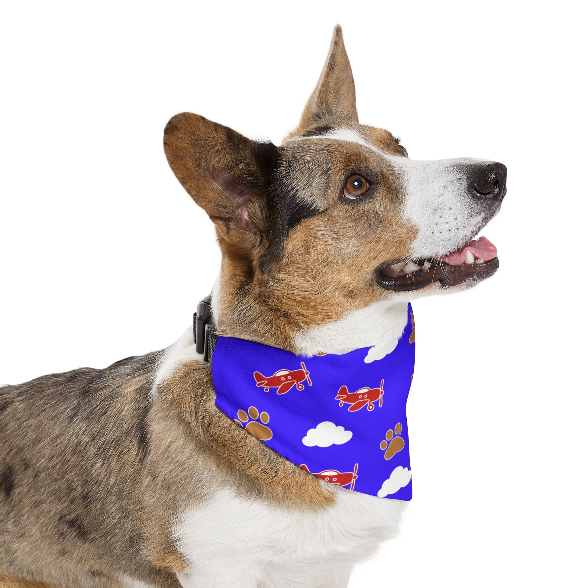 Aviator Dog Bandana, Paws and Planes Blue