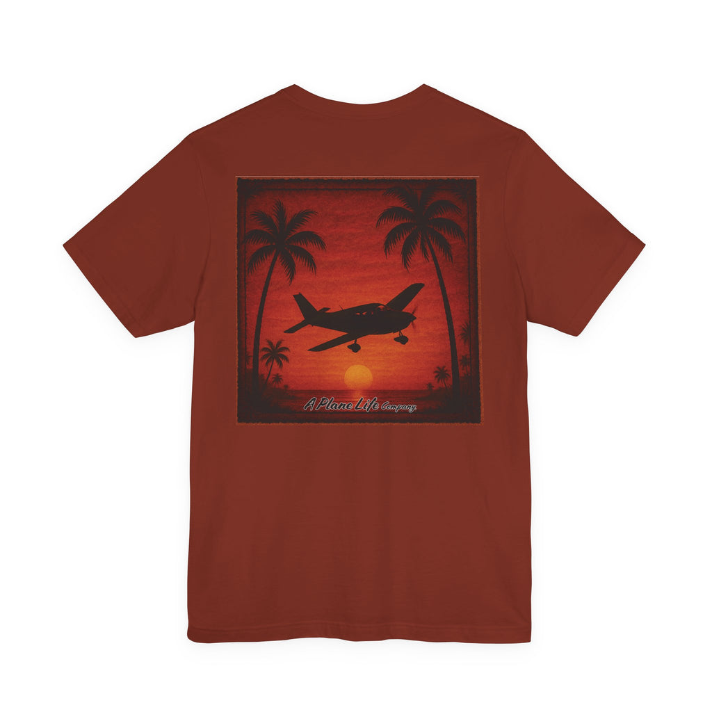 Piper Airplane in a Tropical Sunset