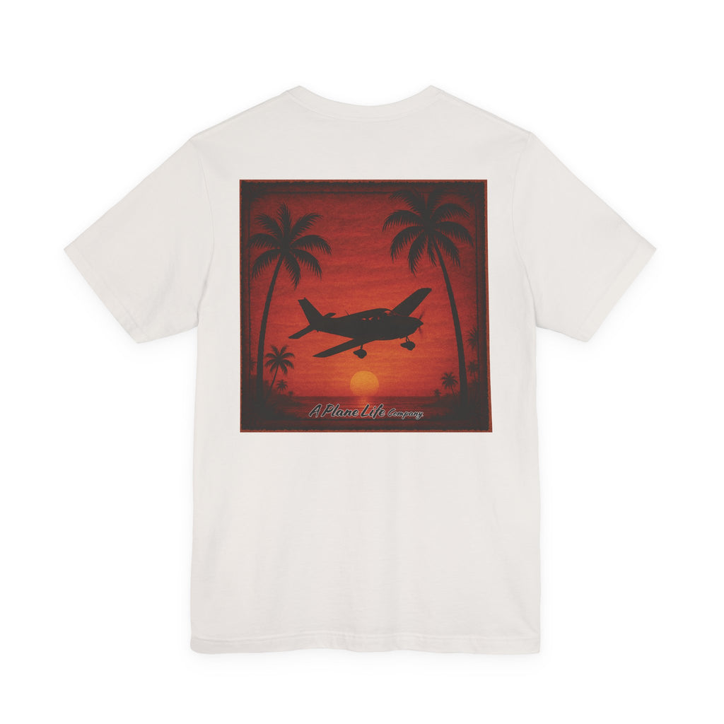 Piper Airplane in a Tropical Sunset
