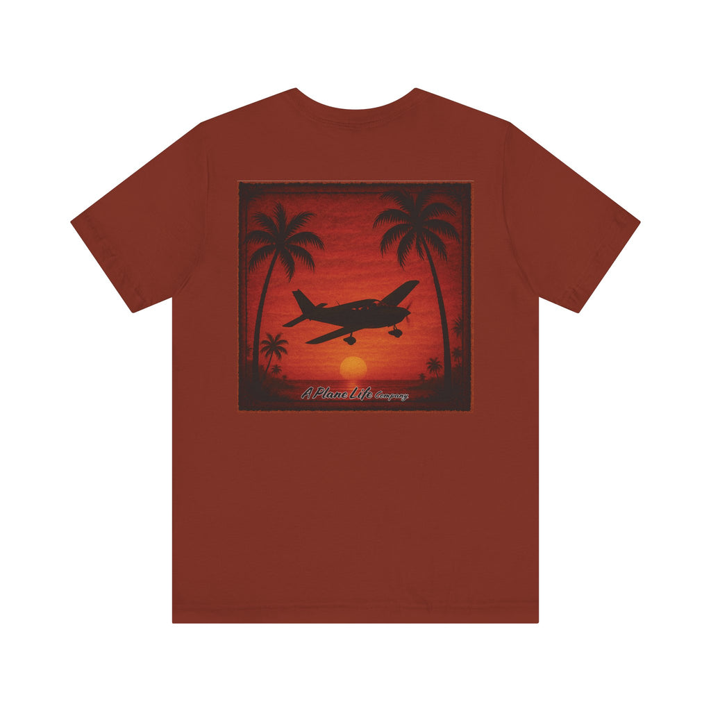 Piper Airplane in a Tropical Sunset