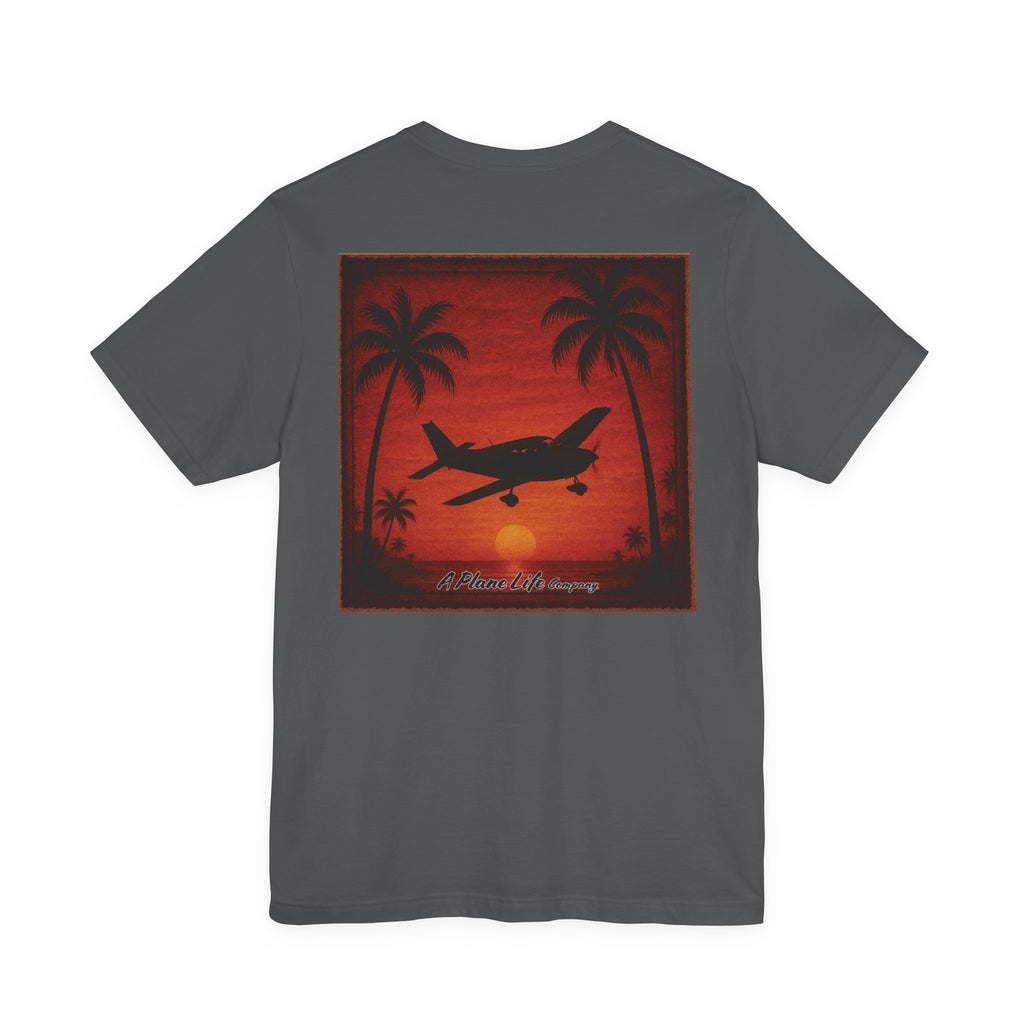 Piper Airplane in a Tropical Sunset