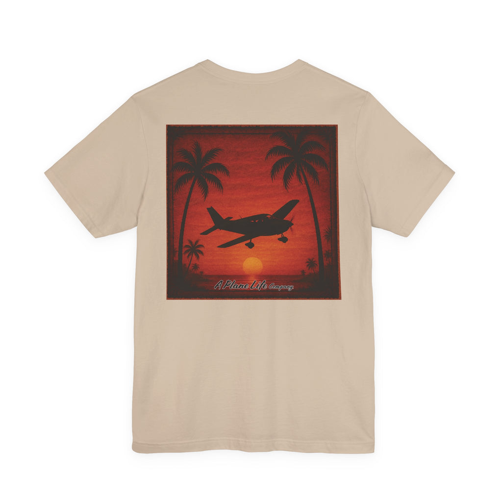 Piper Airplane in a Tropical Sunset