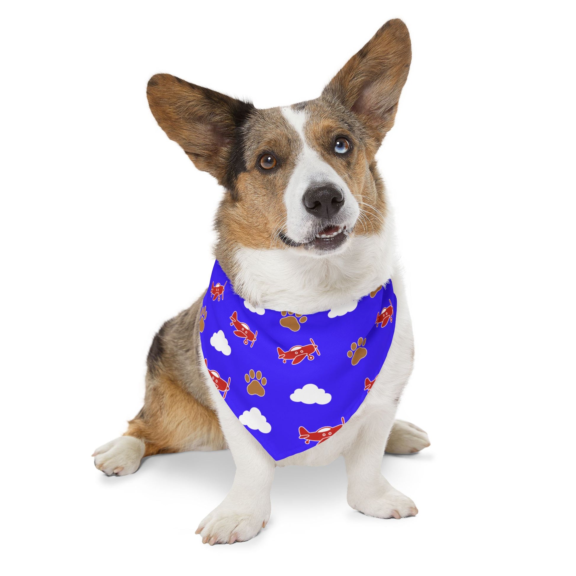 Aviator Dog Bandana, Paws and Planes Blue