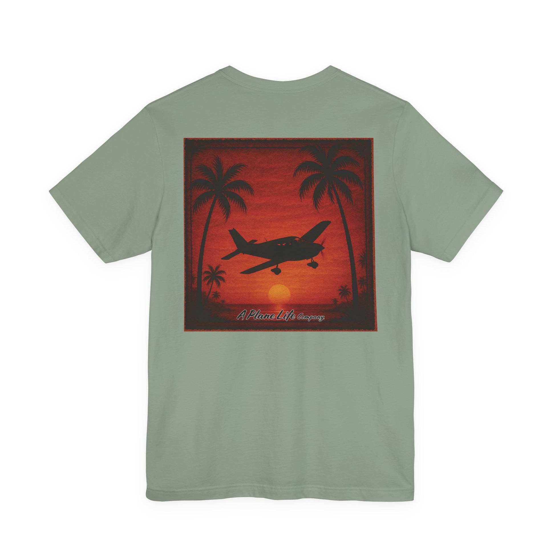 Piper Airplane in a Tropical Sunset