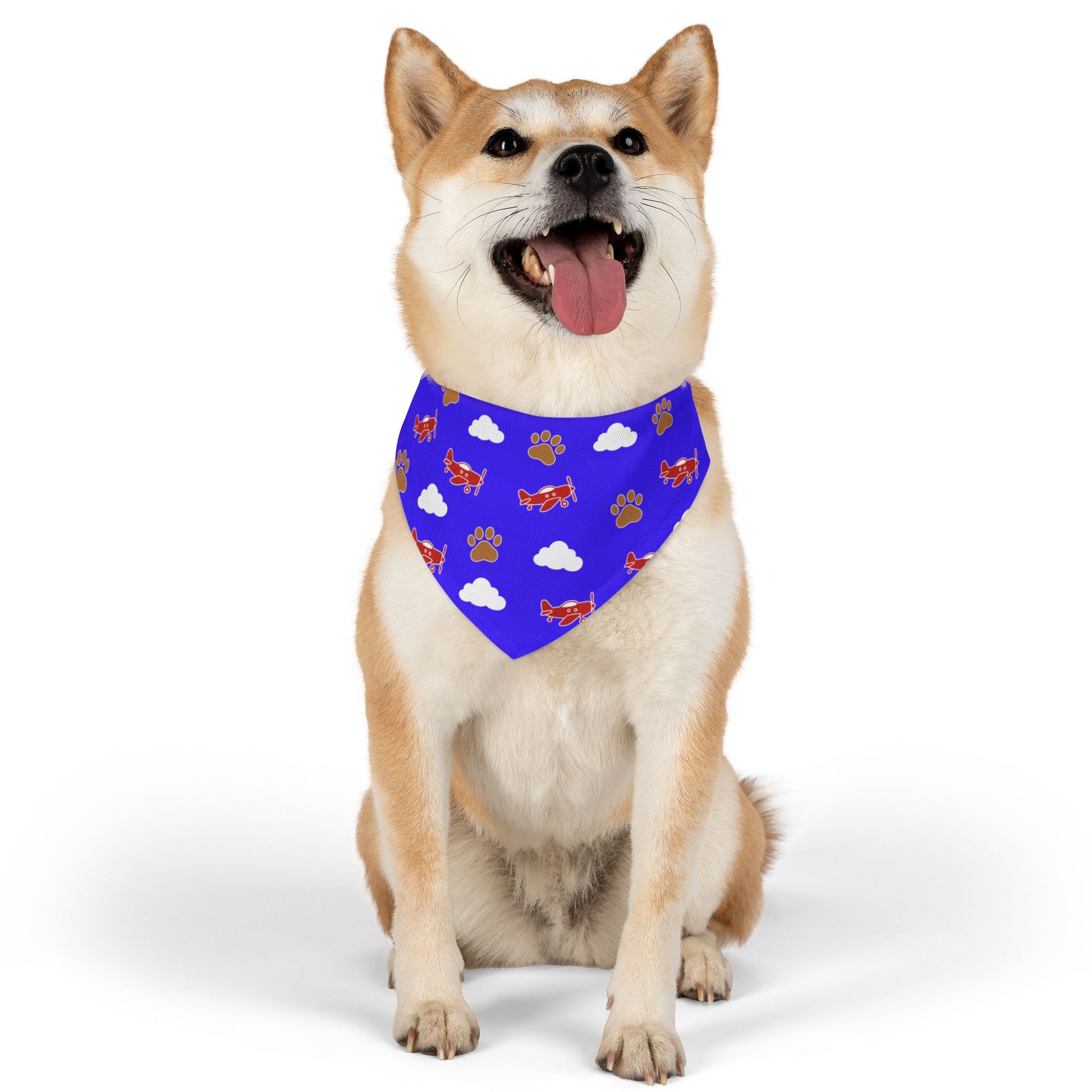 Aviator Dog Bandana, Paws and Planes Blue