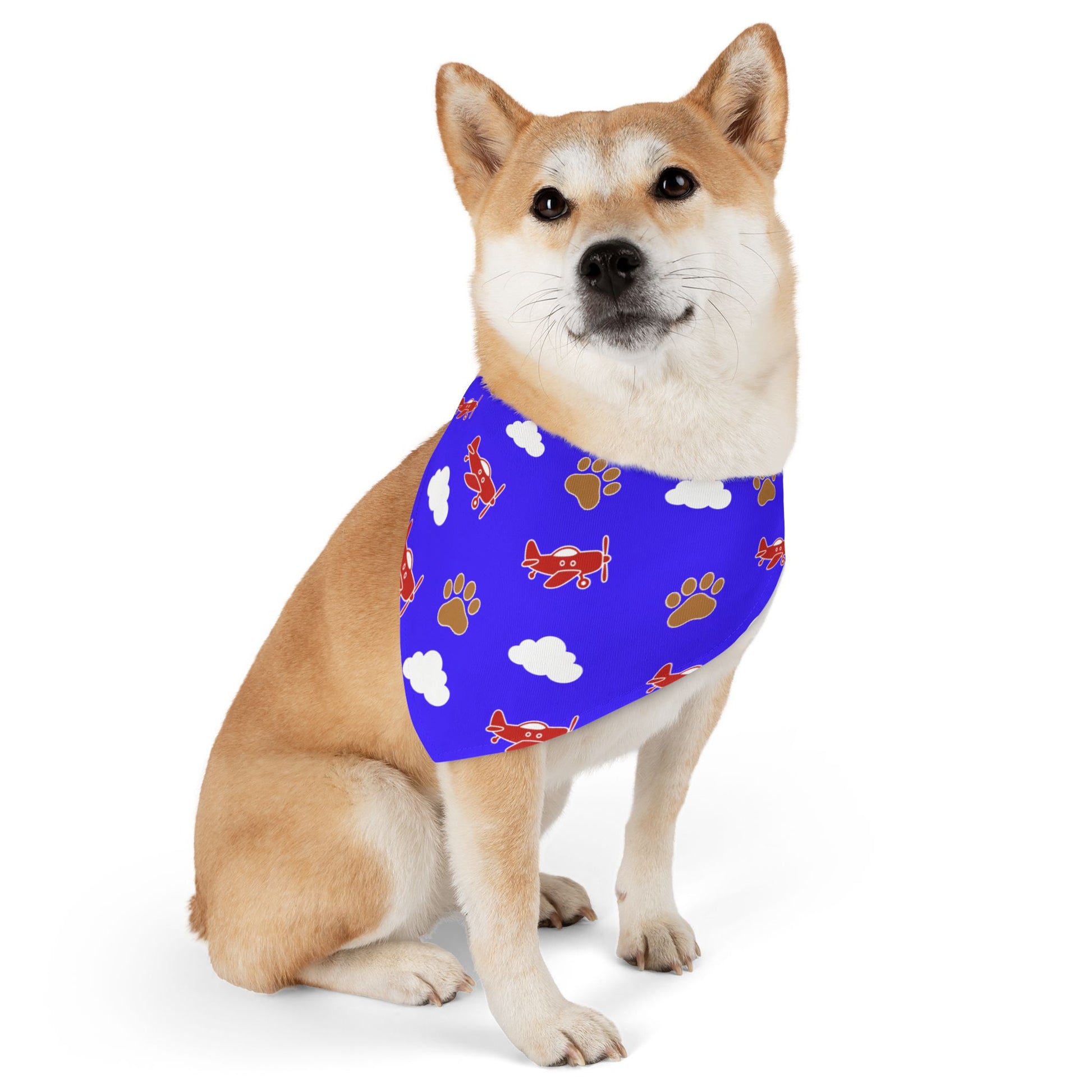 Aviator Dog Bandana, Paws and Planes Blue