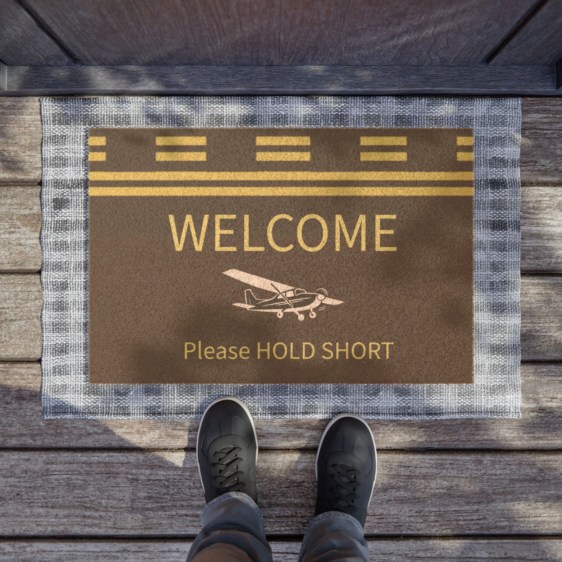 Doormat Hold Short Door Mat for Aviation Enthusiasts