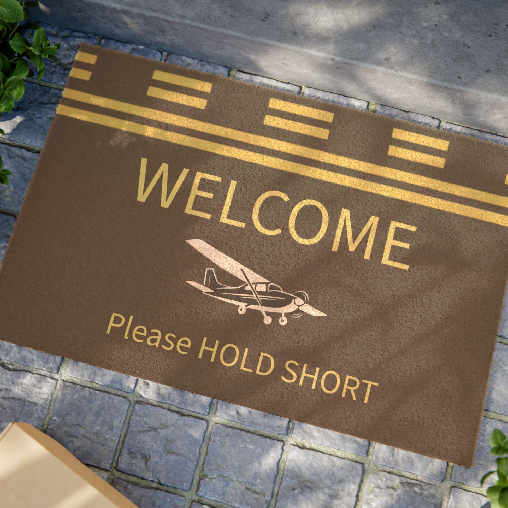 Doormat Hold Short Door Mat for Aviation Enthusiasts